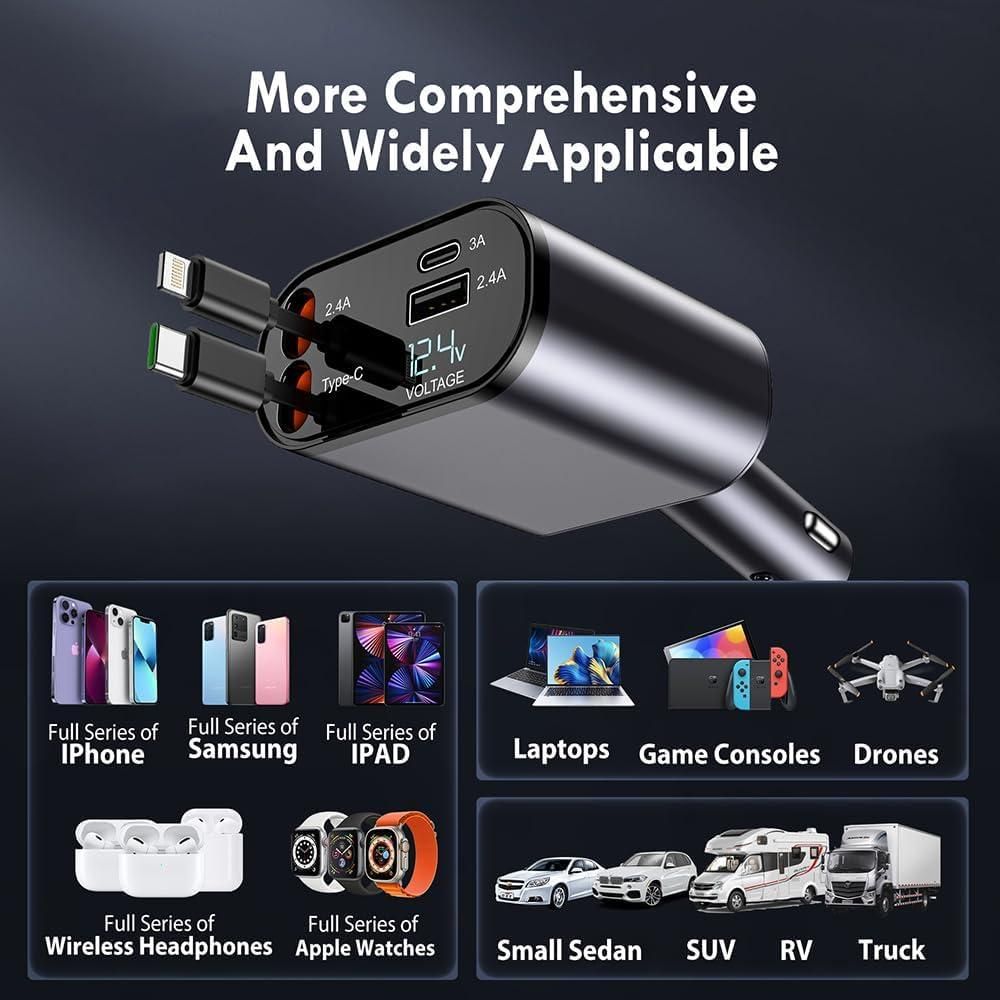 Bumble - 4 in 1 Retractable Car Charger